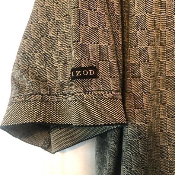 IZOD Mens  Polo Shirt Textured Greenish/Grey Lg - Picture 7 of 10